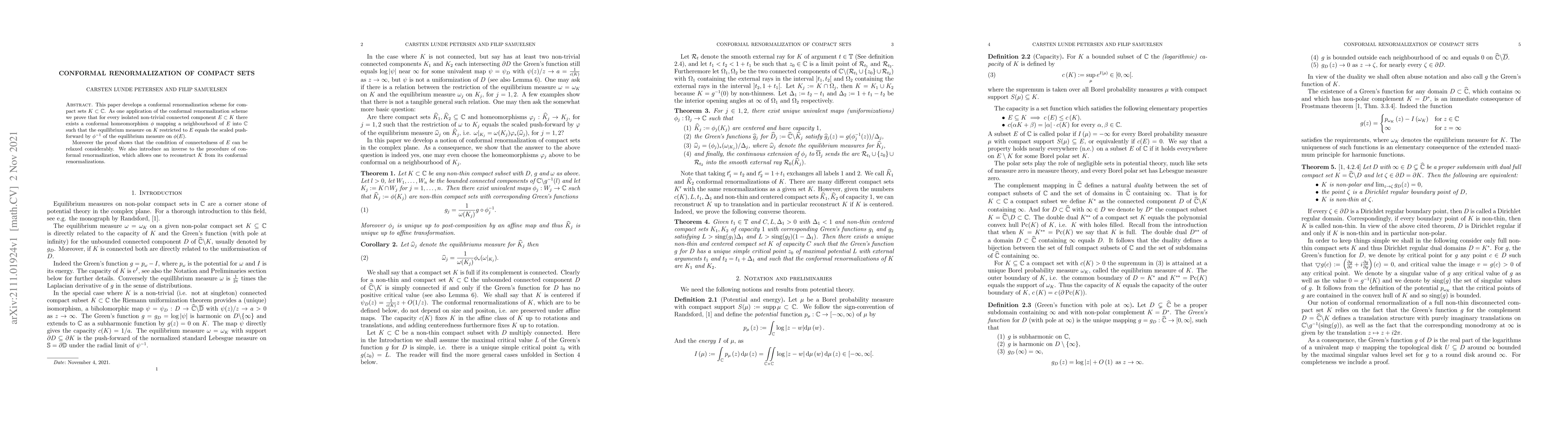 Thumbnail for Conformal renormalization of compact sets