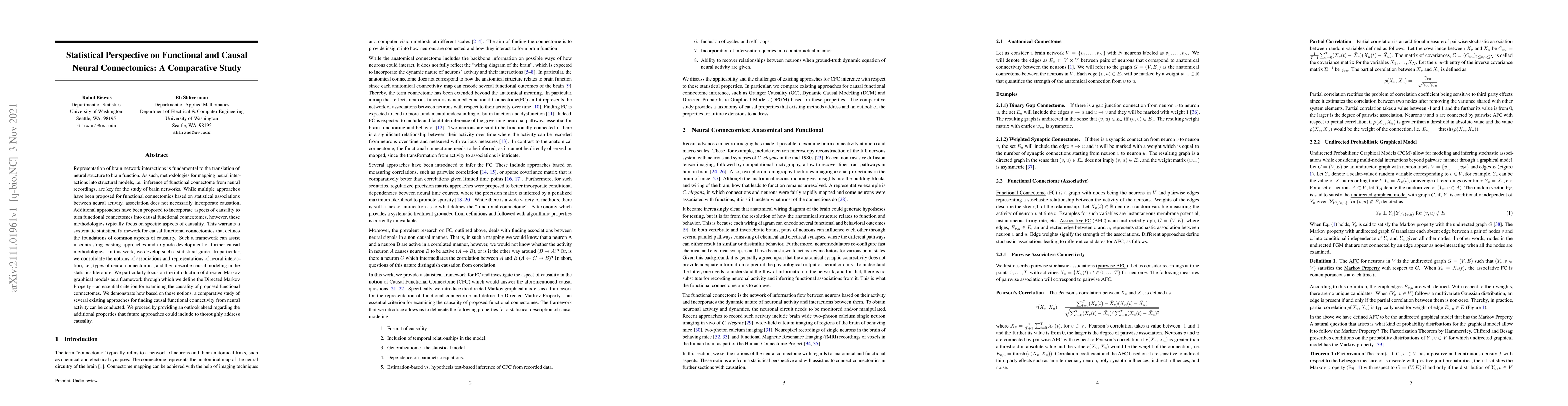 Thumbnail for Statistical Perspective on Functional and Causal Neural Connectomics: A
  Comparative Study
