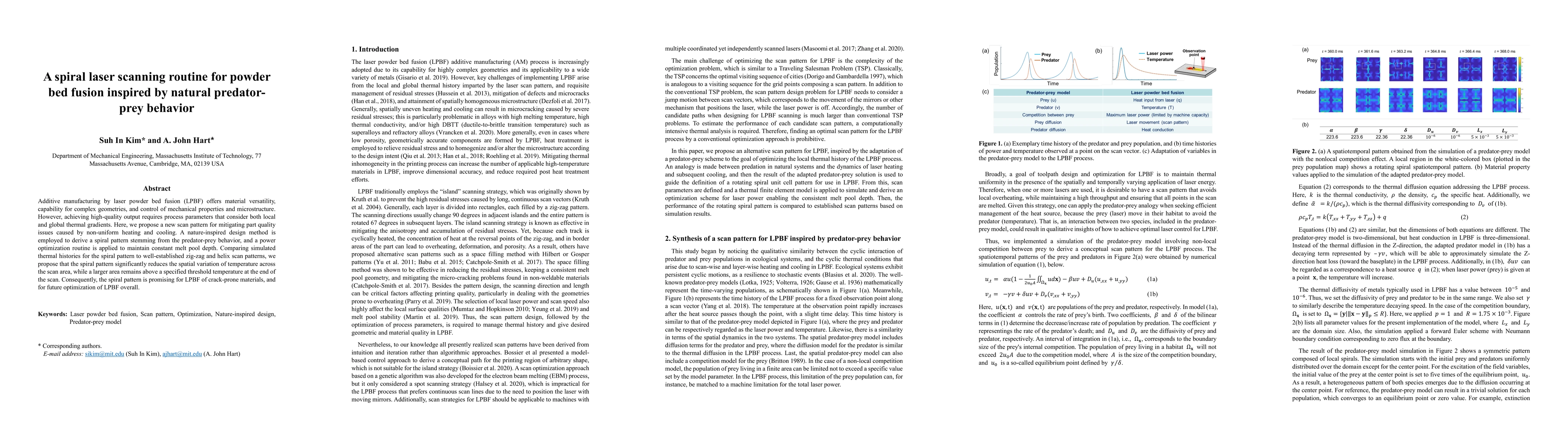 Thumbnail for A spiral laser scanning routine for powder bed fusion inspired by
  natural predator-prey behavior