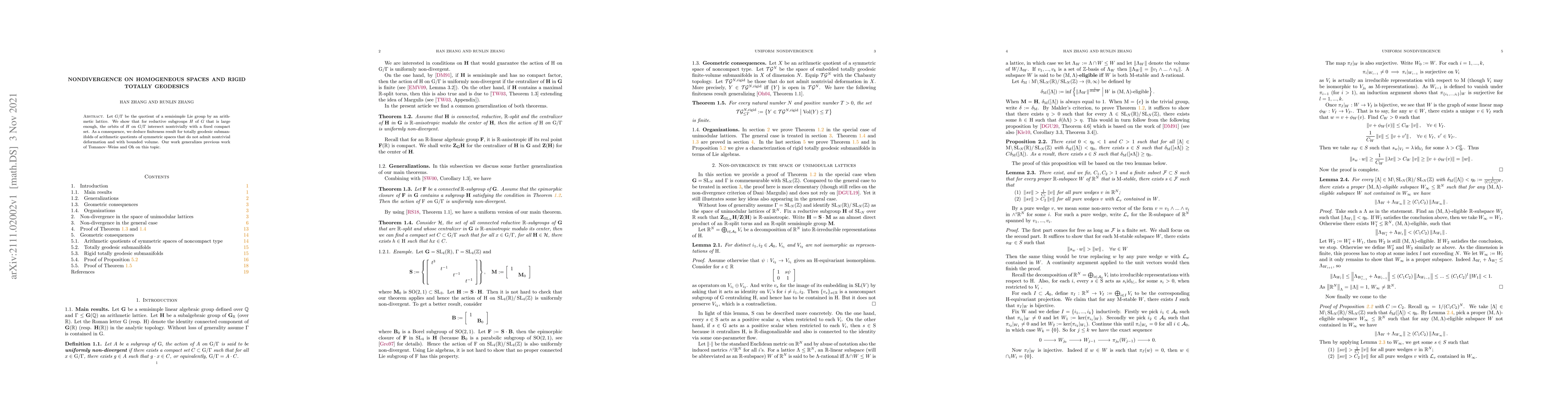 Thumbnail for Nondivergence on homogeneous spaces and rigid totally geodesics