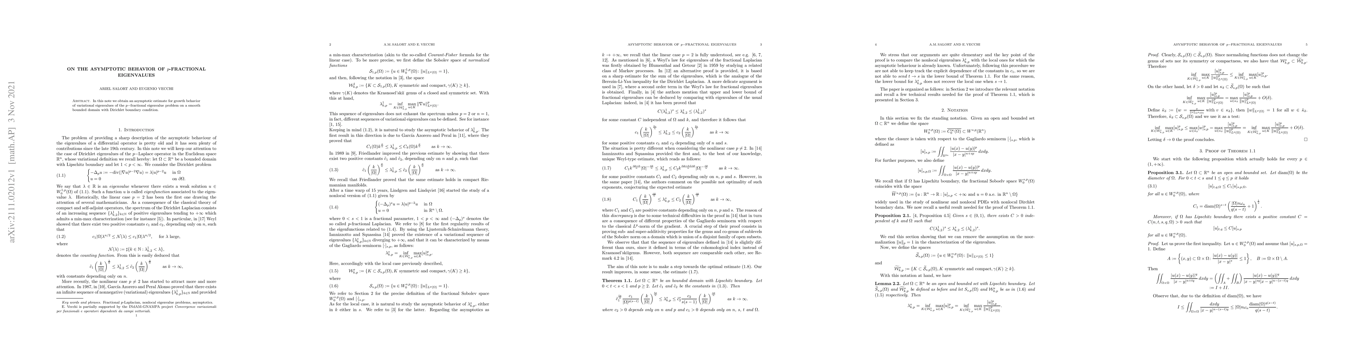 Thumbnail for On the asymptotic behavior of $p$-fractional eigenvalues