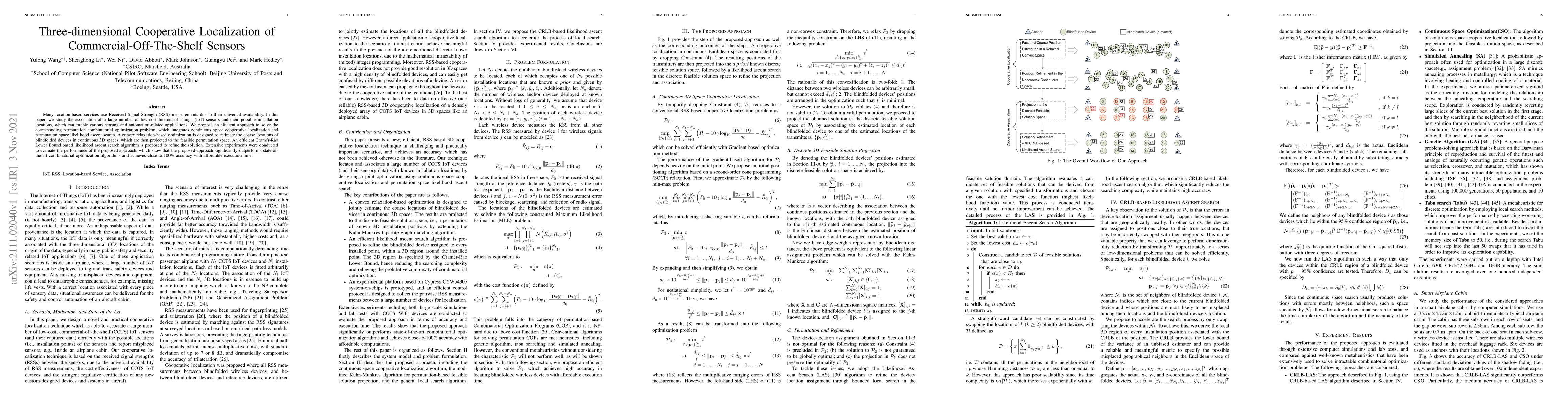 Thumbnail for Three-dimensional Cooperative Localization of Commercial-Off-The-Shelf
  Sensors