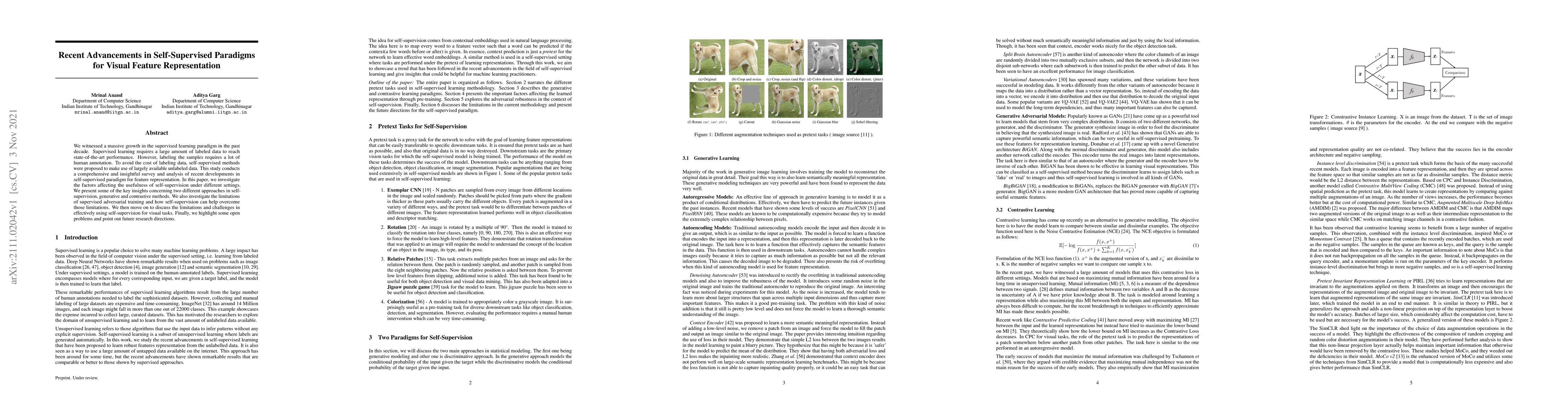 Thumbnail for Recent Advancements in Self-Supervised Paradigms for Visual Feature
  Representation