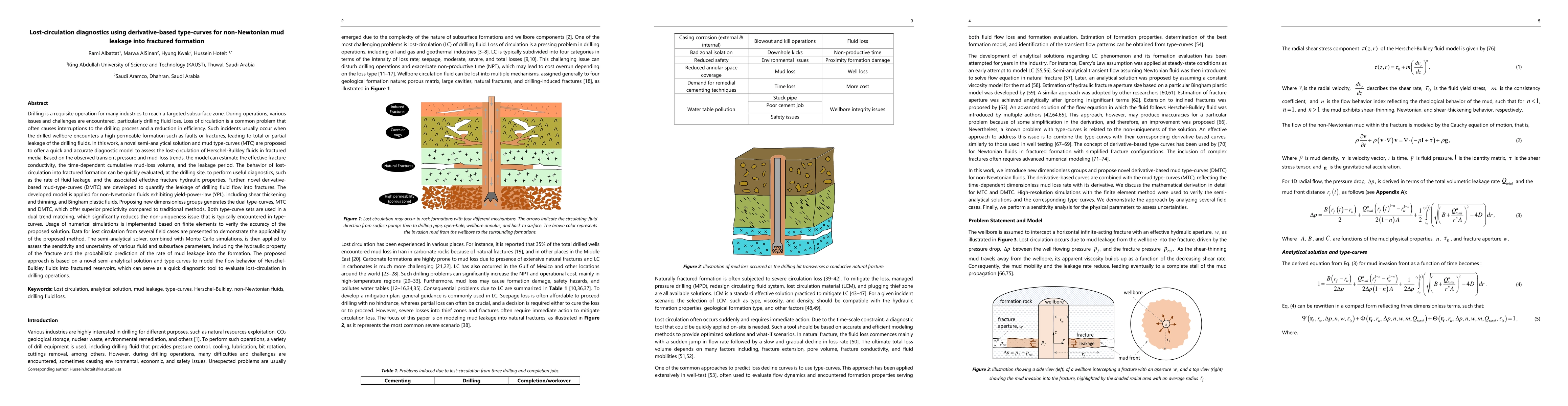 Thumbnail for Lost-circulation diagnostics using derivative-based type-curves for
  non-Newtonian mud leakage into fractured formation