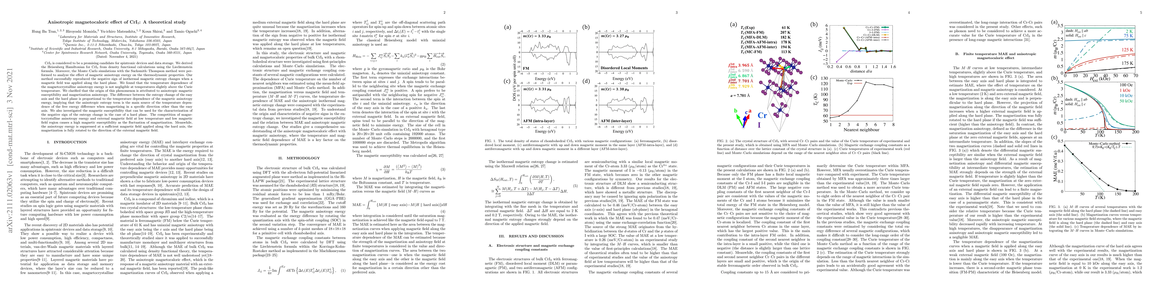 Thumbnail for Anisotropic magnetocaloric effect of CrI$_{3}$: A theoretical study