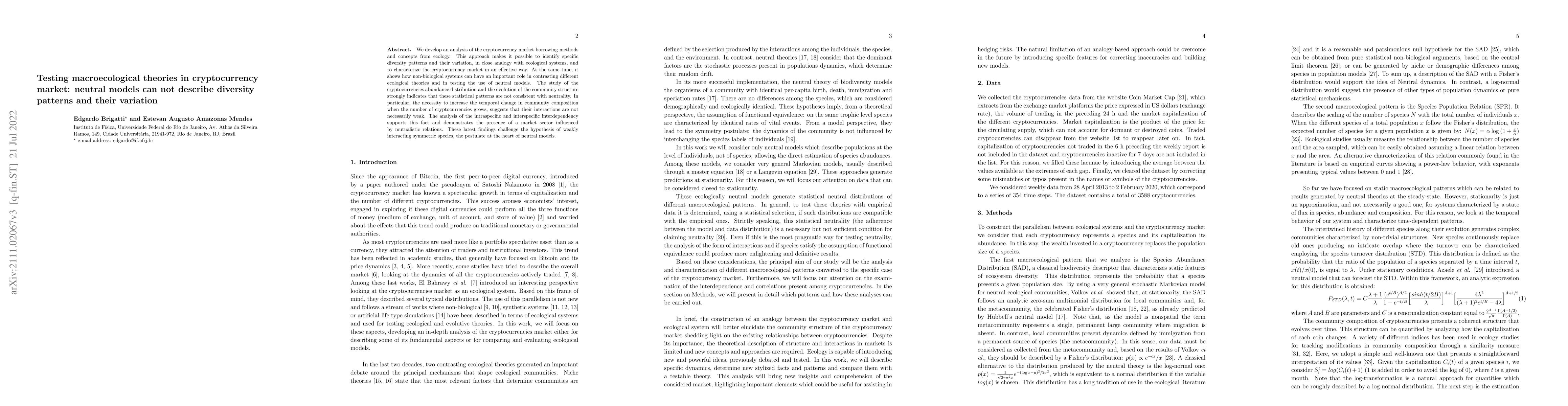 Thumbnail for Testing macroecological theories in cryptocurrency market: neutral
  models can not describe diversity patterns and their variation