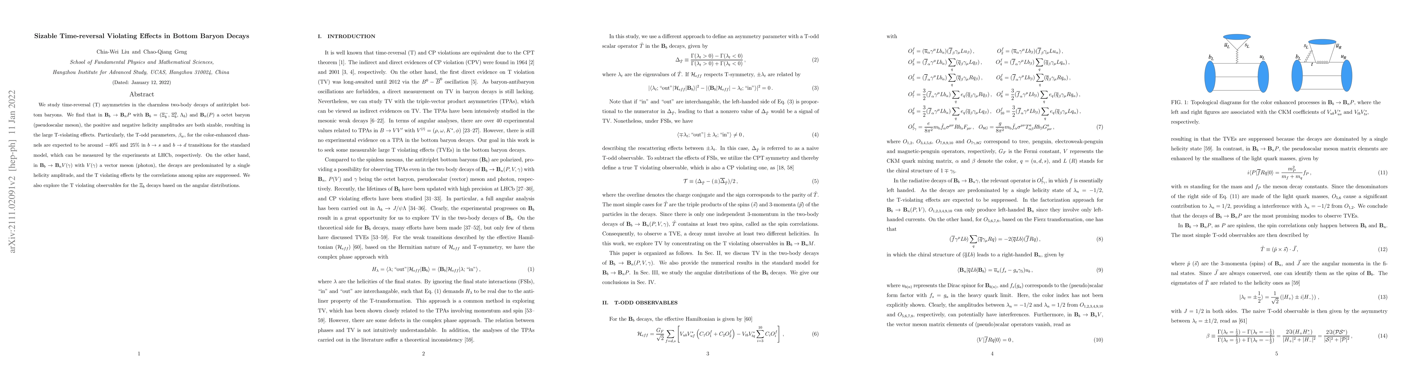 Thumbnail for Sizable Time-reversal violating effects in bottom baryon decays