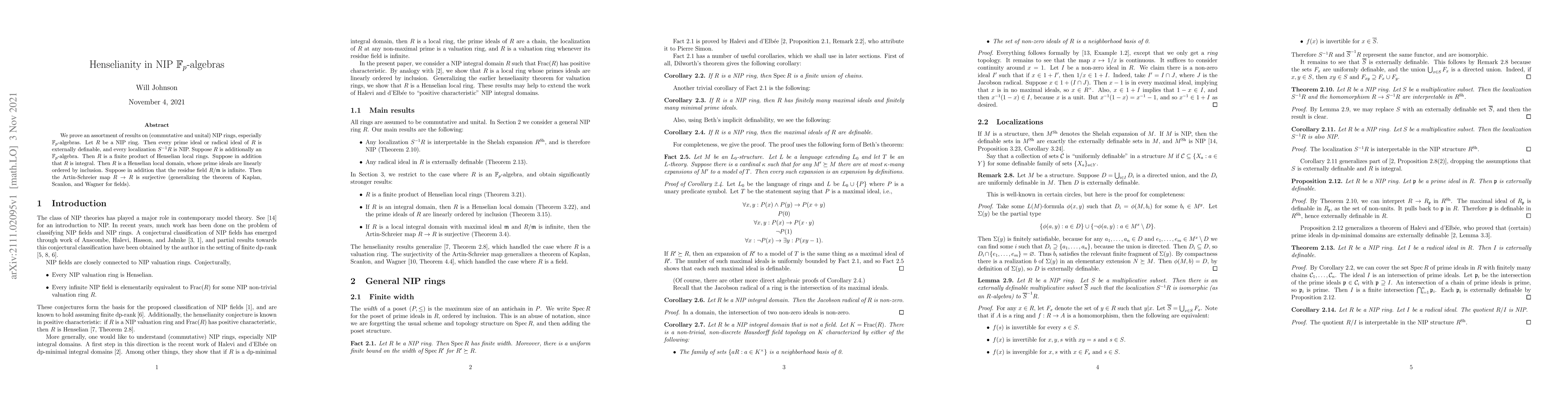 Thumbnail for Henselianity in NIP $\mathbb{F}_p$-algebras