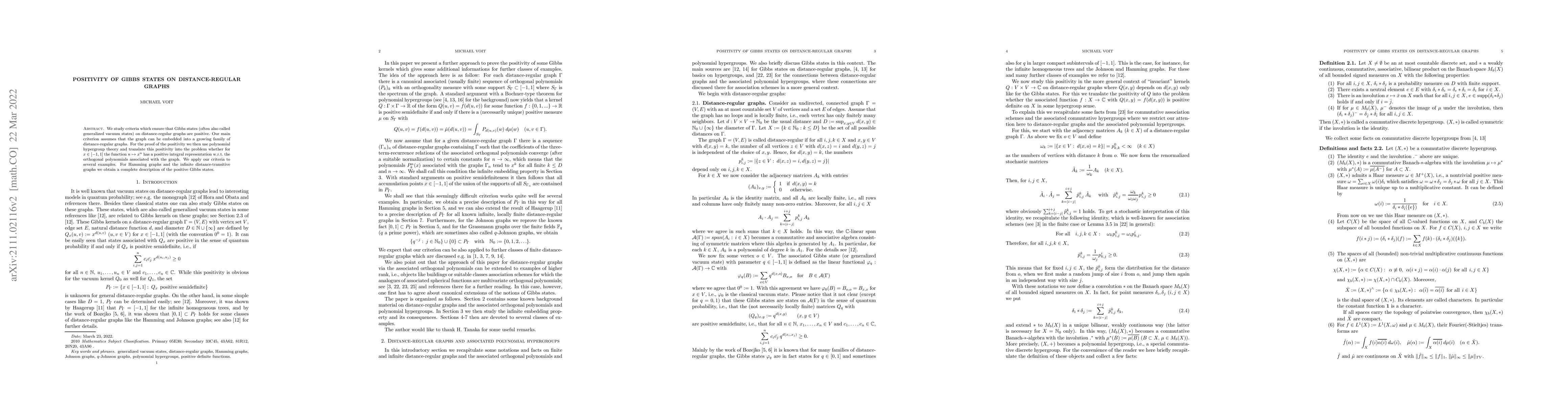 Thumbnail for Positivity of Gibbs states on distance-regular graphs
