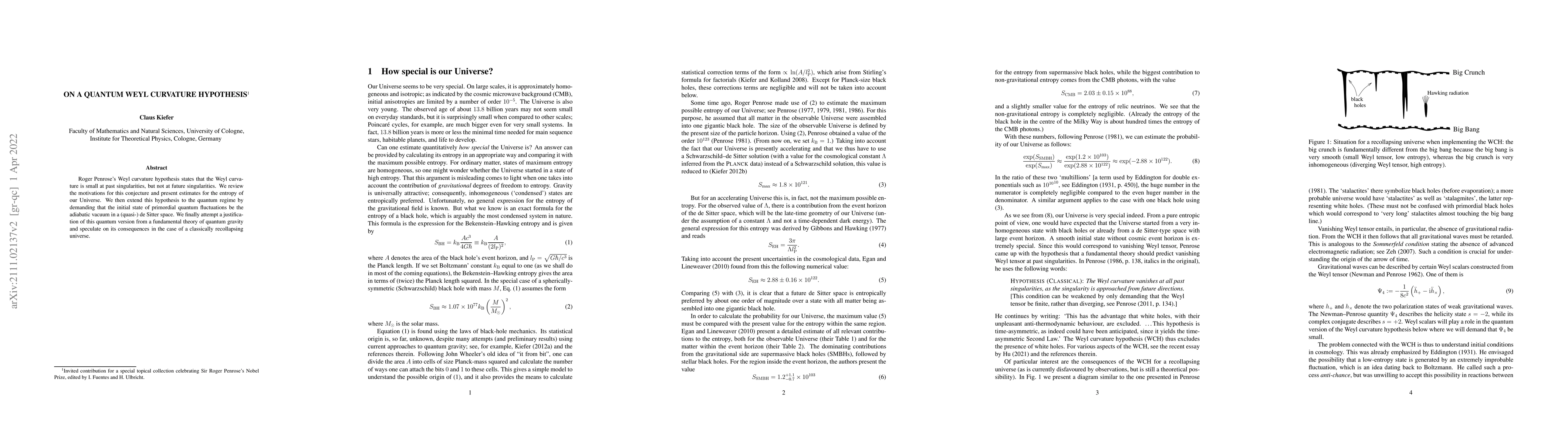 Thumbnail for On a Quantum Weyl Curvature Hypothesis
