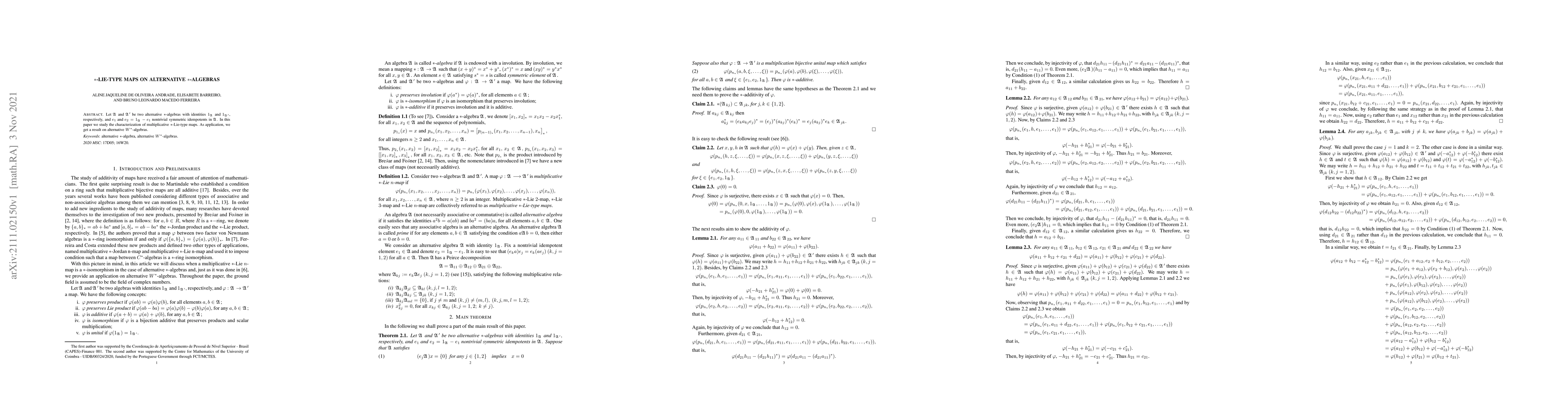 Thumbnail for *-Lie-Type maps on alternative *-algebras