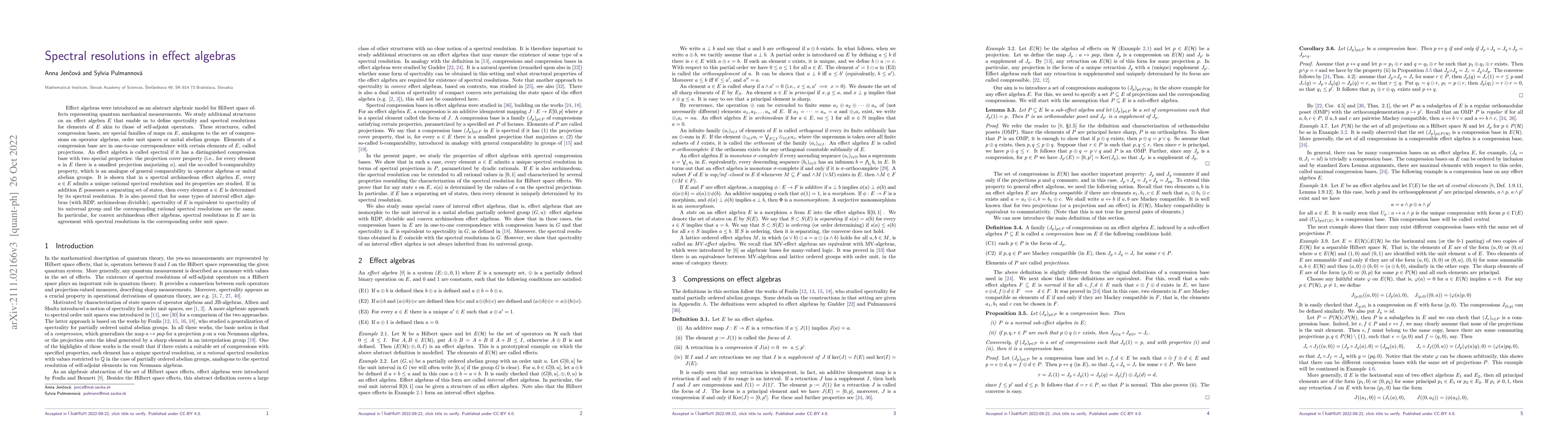 Thumbnail for Spectral resolutions in effect algebras