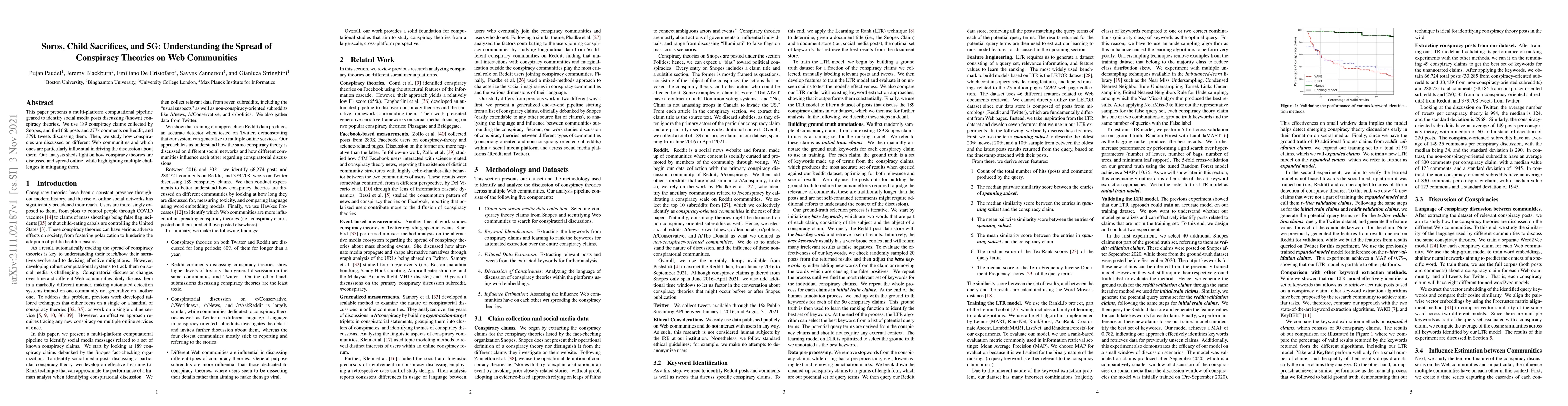 Thumbnail for Soros, Child Sacrifices, and 5G: Understanding the Spread of Conspiracy
  Theories on Web Communities