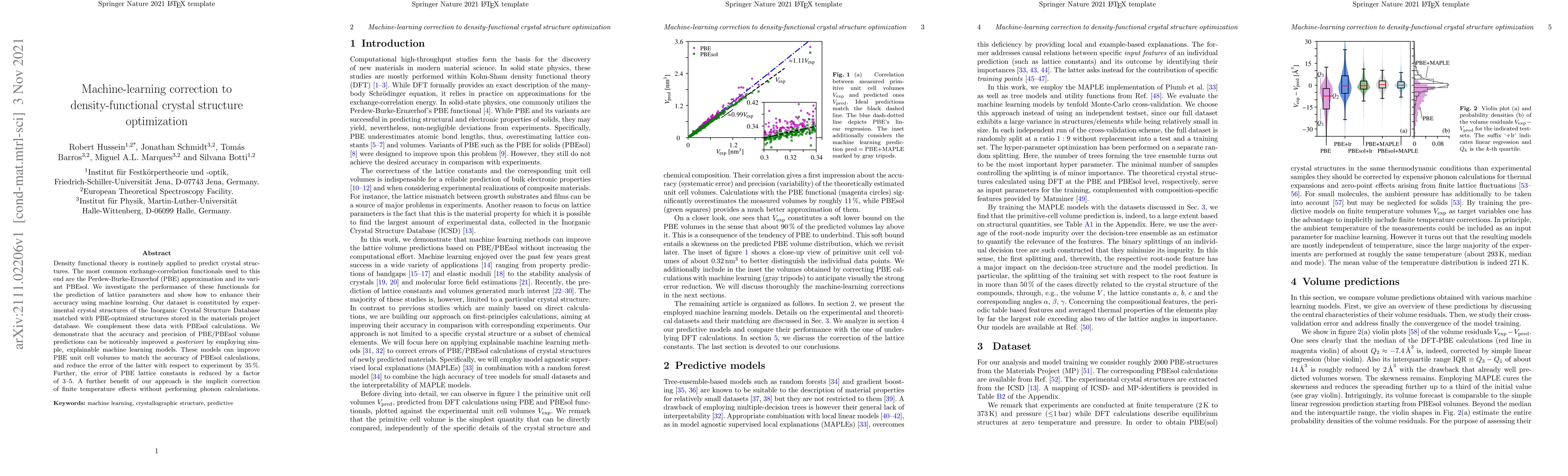Thumbnail for Machine-learning correction to density-functional crystal structure
  optimization