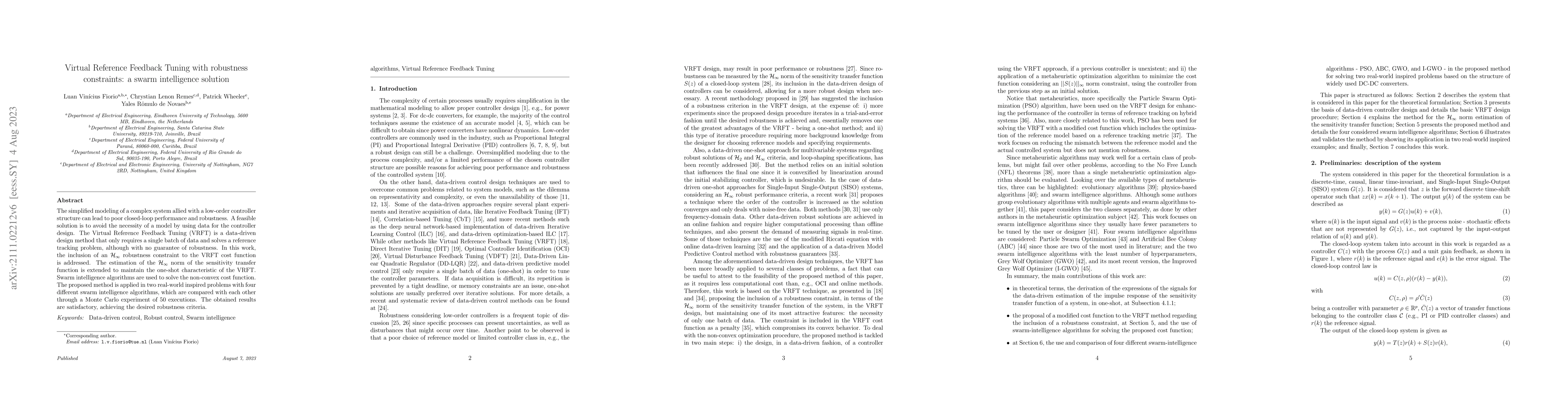 Thumbnail for Virtual reference feedback tuning with robustness constraints: A swarm
  intelligence solution