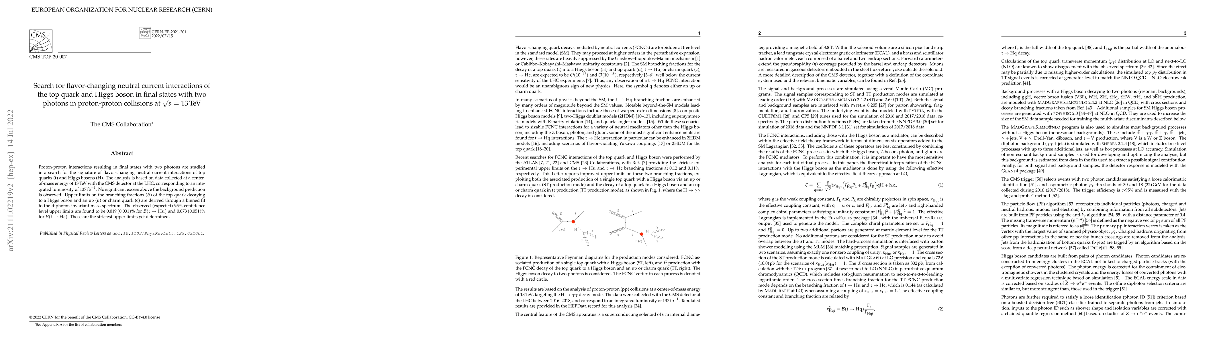 Thumbnail for Search for flavor-changing neutral current interactions of the top quark
  and Higgs boson in final states with two photons in proton-proton collisions
  at $\sqrt{s} =$ 13 TeV