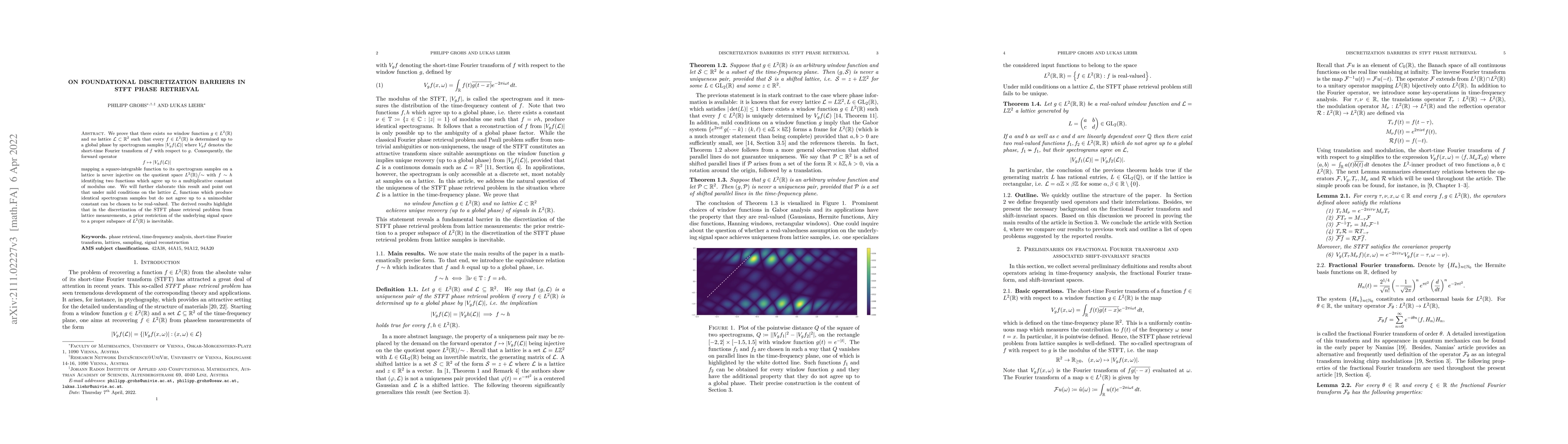 Thumbnail for On foundational discretization barriers in STFT phase retrieval