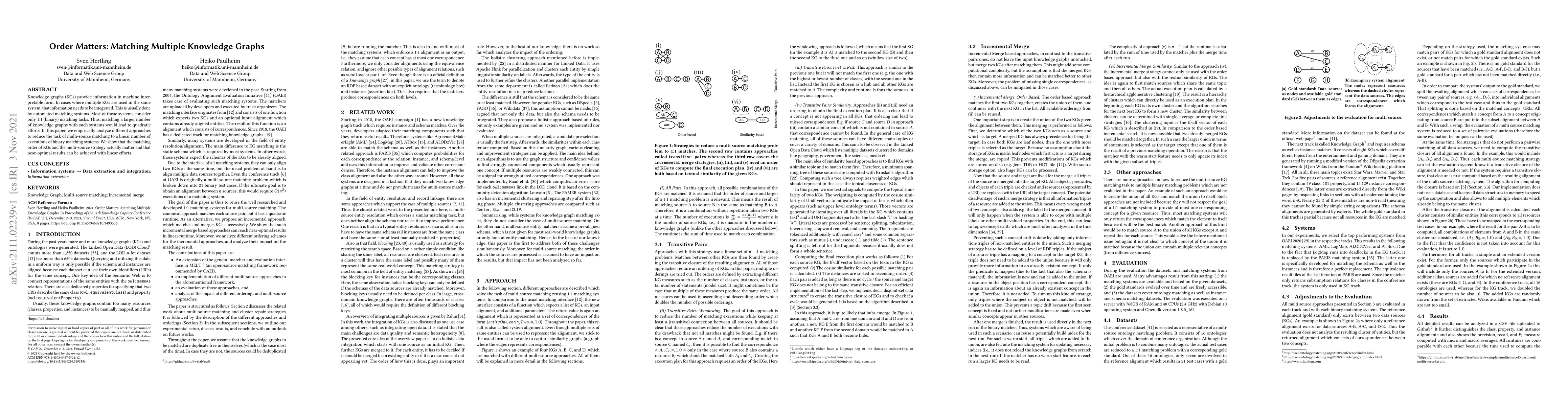Thumbnail for Order Matters: Matching Multiple Knowledge Graphs