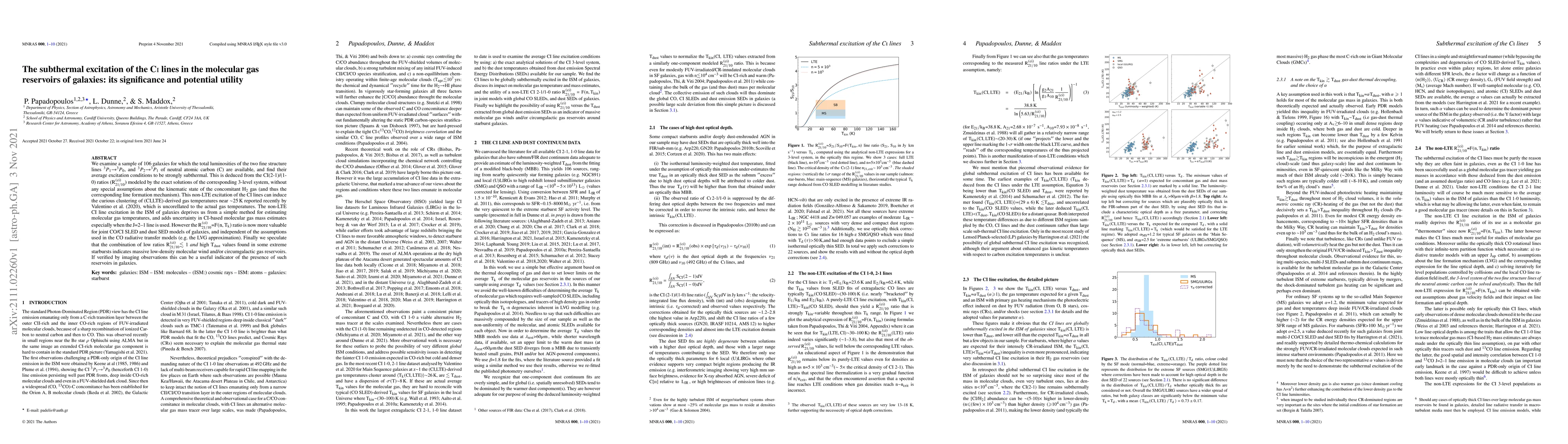 Thumbnail for The subthermal excitation of the C{\sc i} lines in the molecular gas
  reservoirs of galaxies: its significance and potential utility