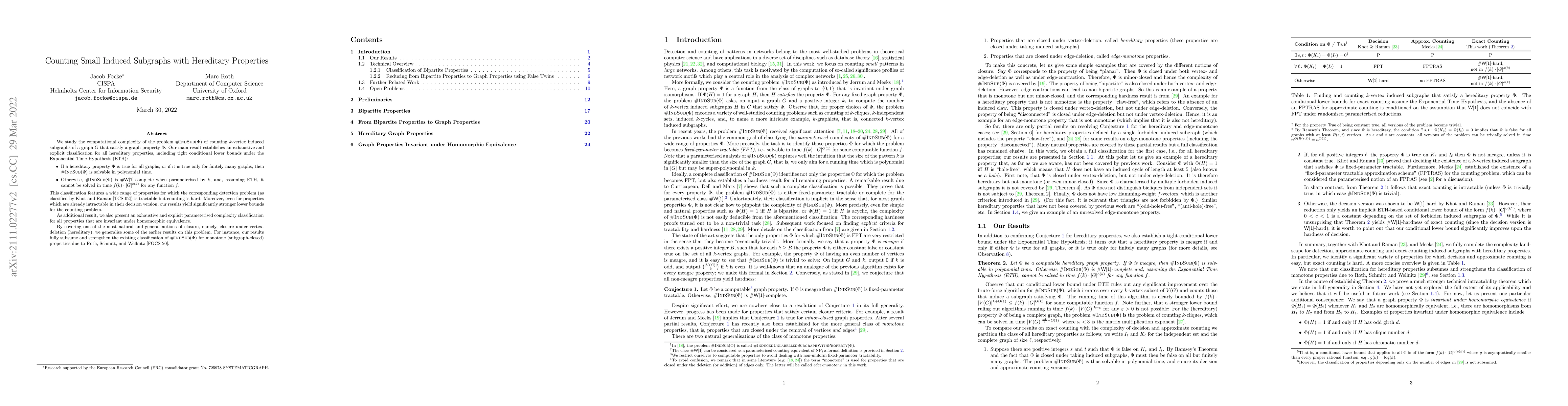 Thumbnail for Counting Small Induced Subgraphs with Hereditary Properties