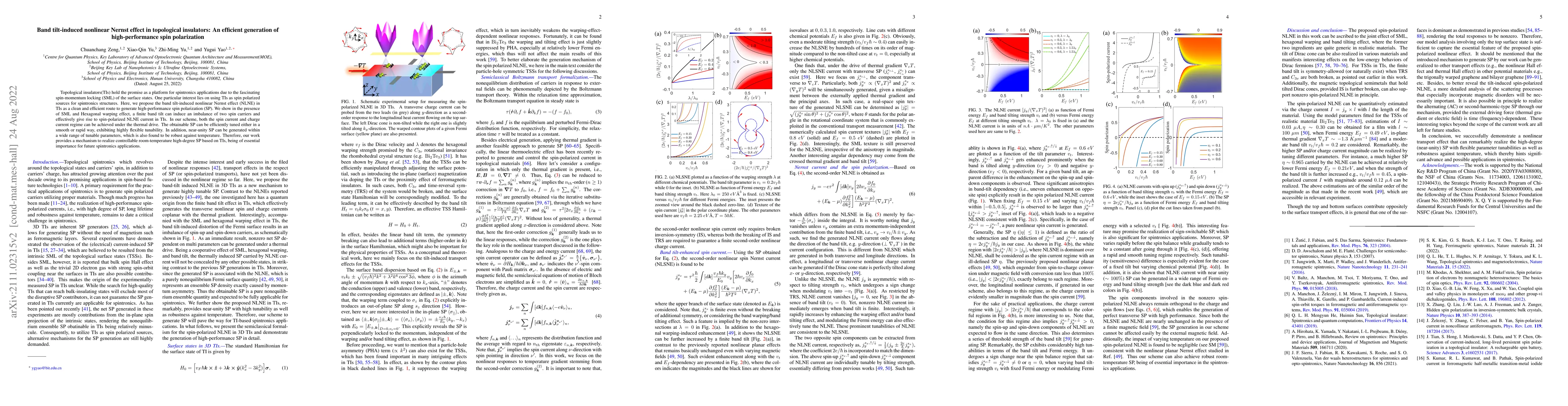 Thumbnail for Band tilt induced nonlinear Nernst effect in topological insulators: An
  efficient generation of high-performance spin polarization
