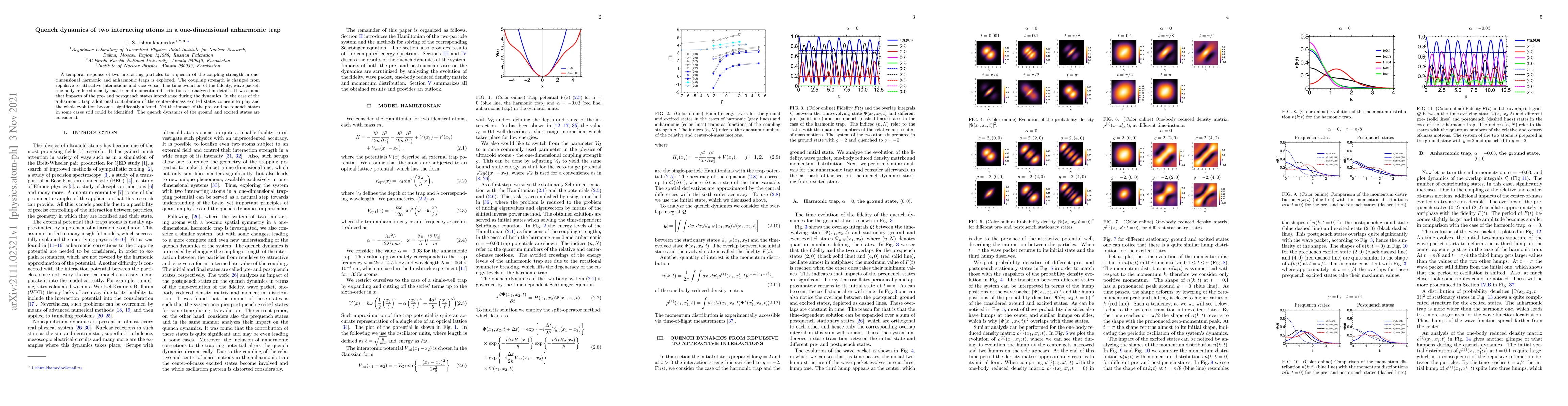 Thumbnail for Quench dynamics of two interacting atoms in a one-dimensional anharmonic
  trap