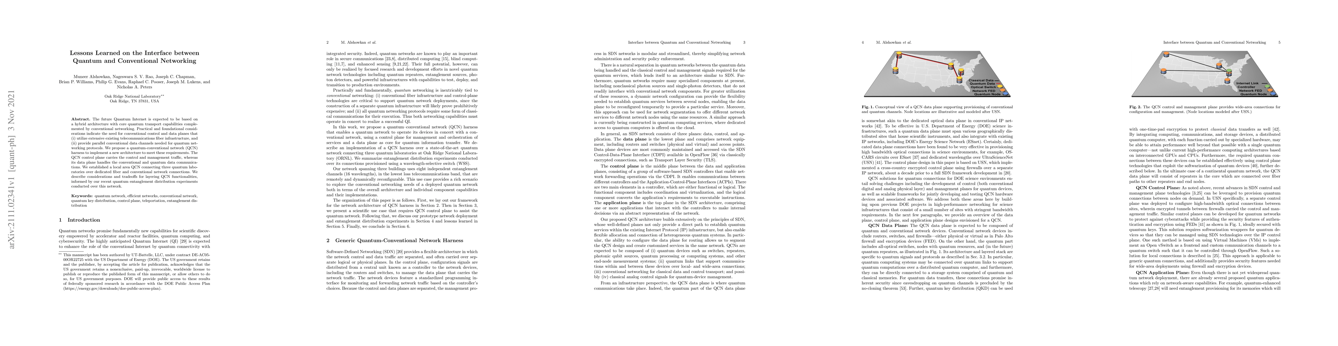 Thumbnail for Lessons Learned on the Interface between Quantum and Conventional
  Networking