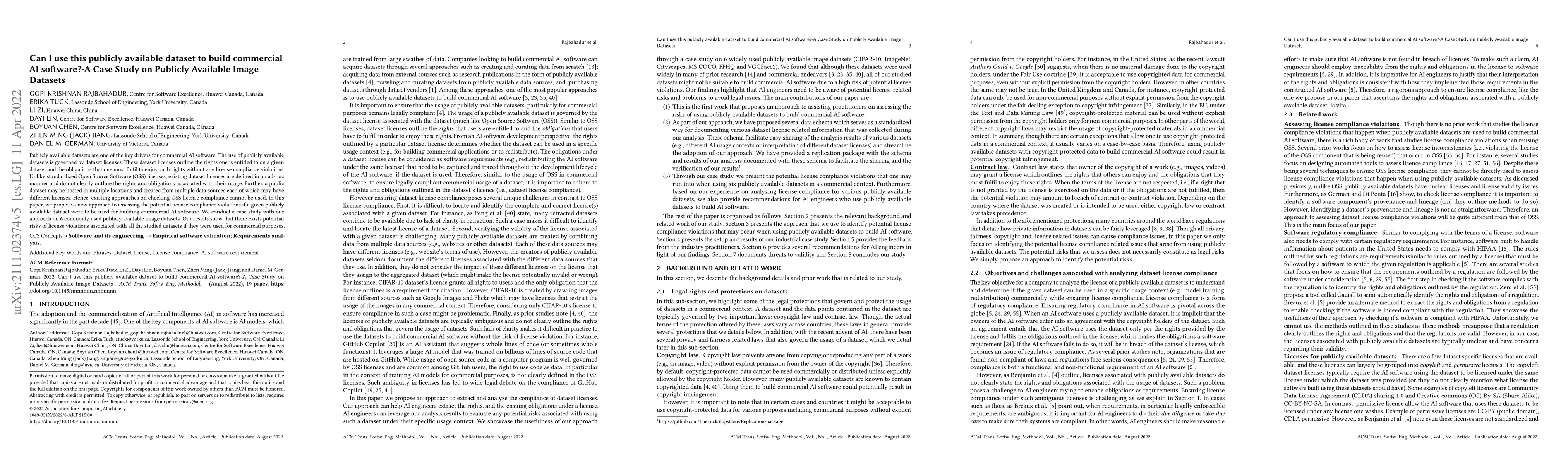 Thumbnail for Can I use this publicly available dataset to build commercial AI
  software? -- A Case Study on Publicly Available Image Datasets