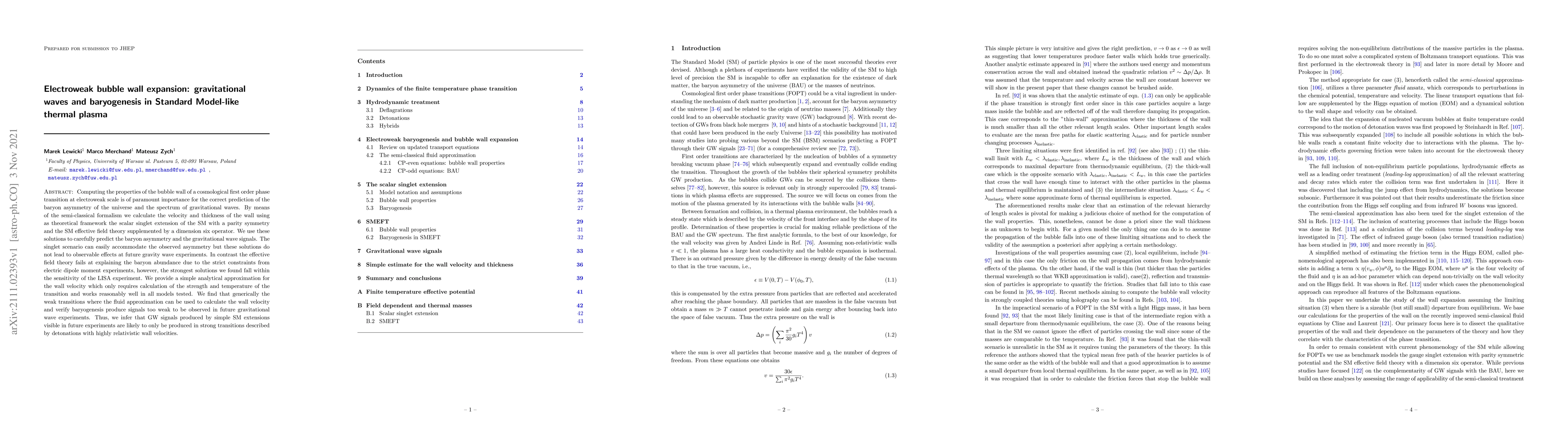 Thumbnail for Electroweak bubble wall expansion: gravitational waves and baryogenesis
  in Standard Model-like thermal plasma