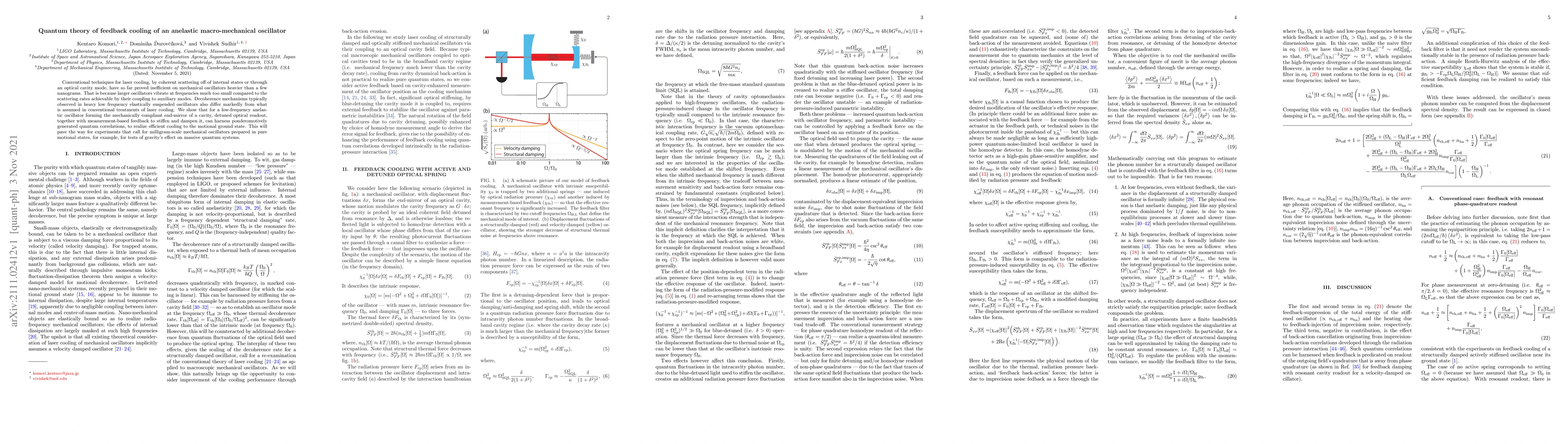 Thumbnail for Quantum theory of feedback cooling of an anelastic macro-mechanical
  oscillator