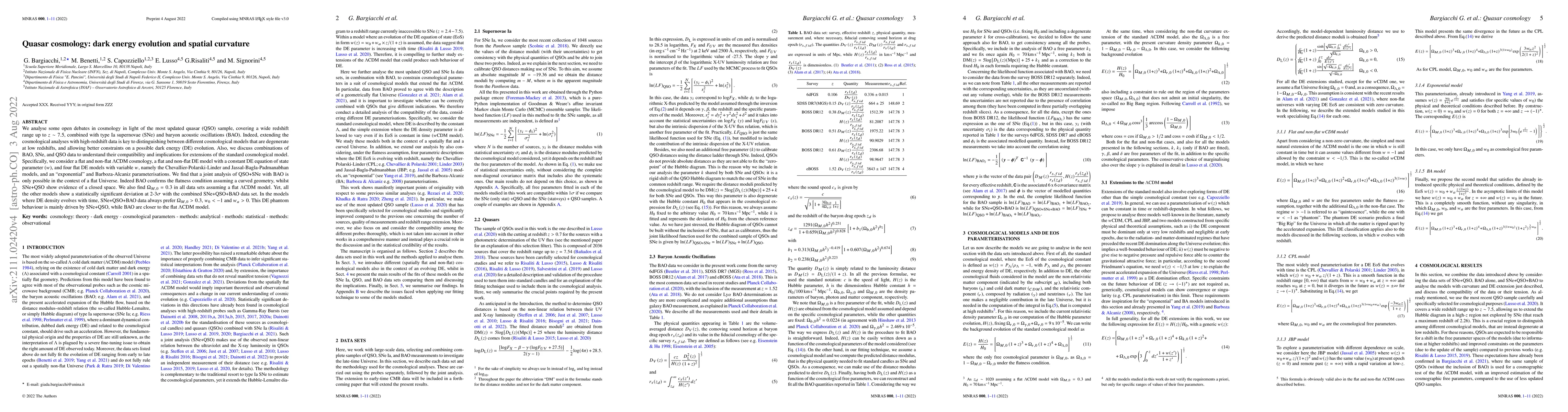 Thumbnail for Quasar cosmology: dark energy evolution and spatial curvature