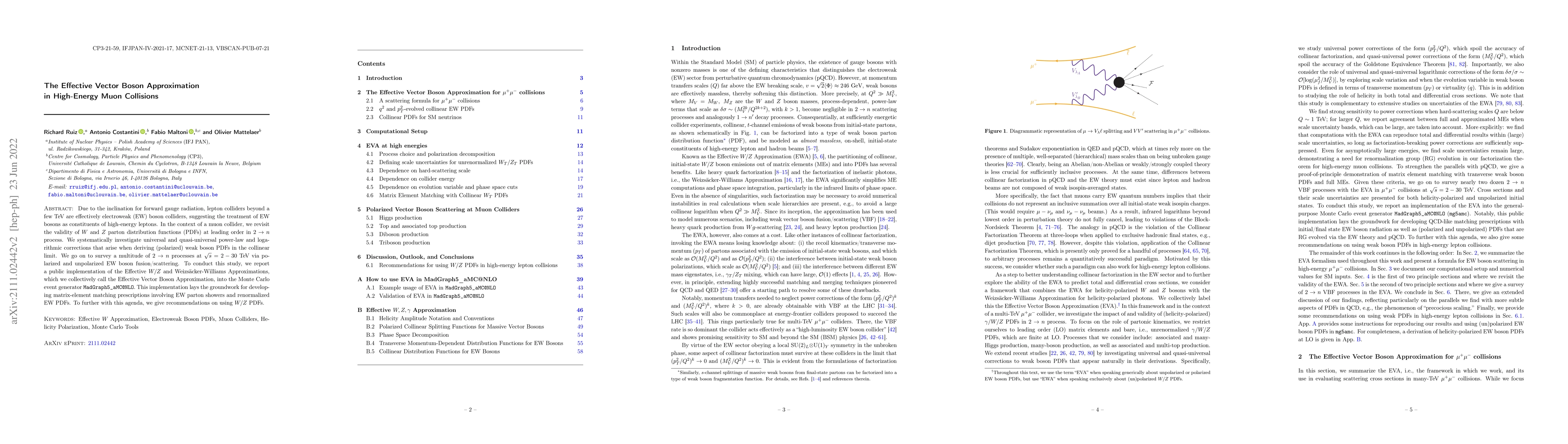 Thumbnail for The Effective Vector Boson Approximation in High-Energy Muon Collisions