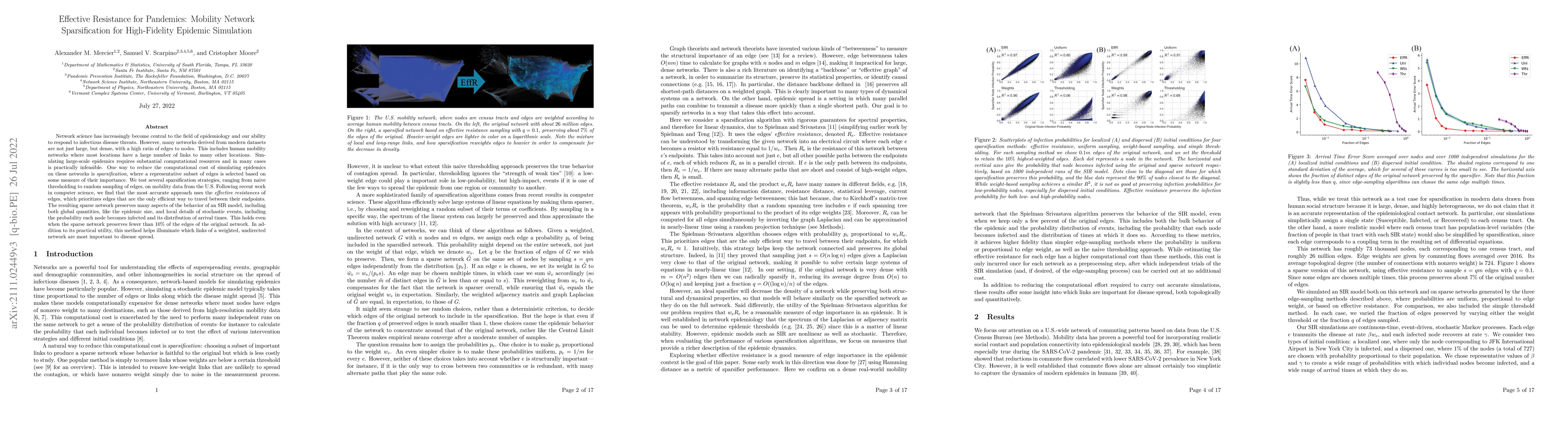 Thumbnail for Effective Resistance for Pandemics: Mobility Network Sparsification for
  High-Fidelity Epidemic Simulation