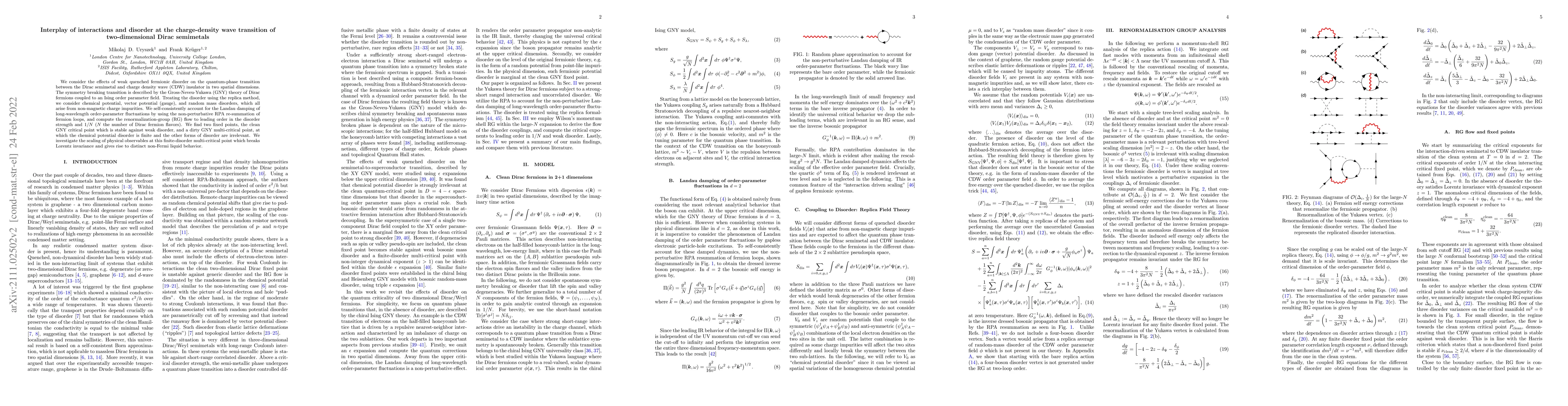 Thumbnail for Interplay of interactions and disorder at the charge-density wave
  transition of two-dimensional Dirac semimetals