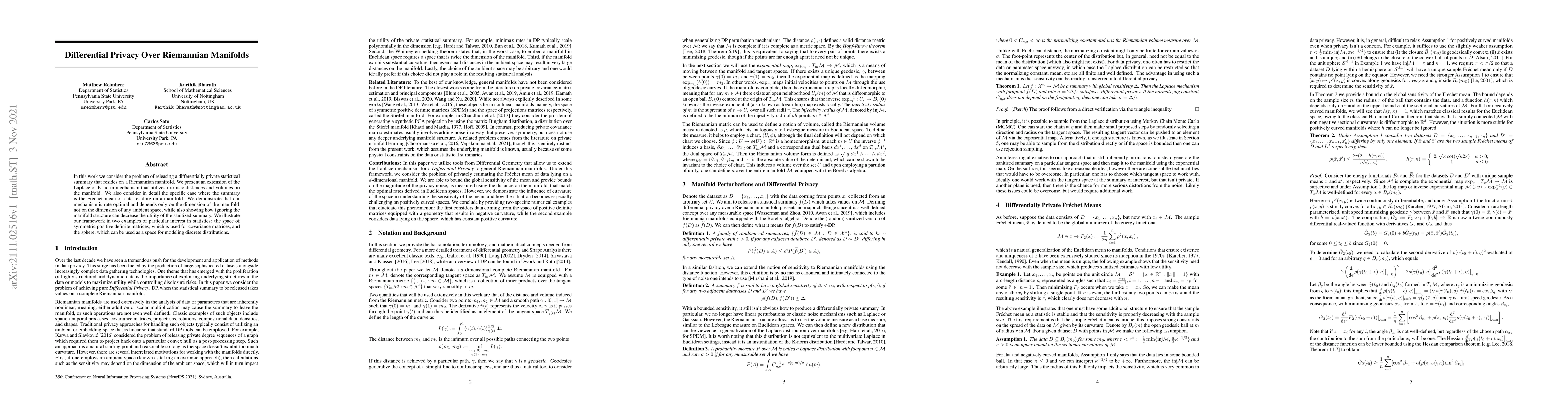 Thumbnail for Differential Privacy Over Riemannian Manifolds
