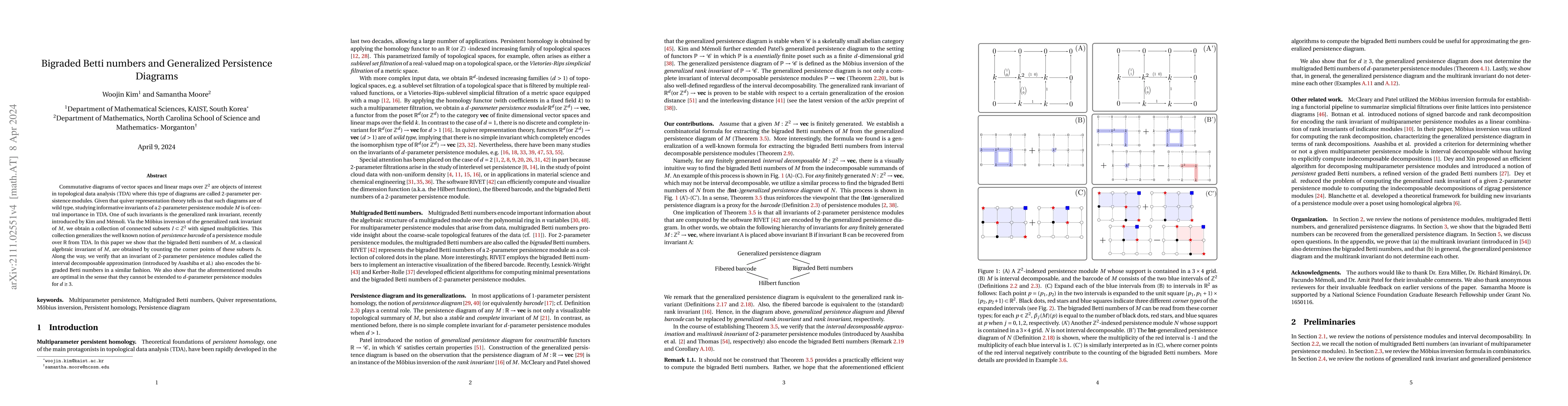 Thumbnail for Bigraded Betti numbers and Generalized Persistence Diagrams