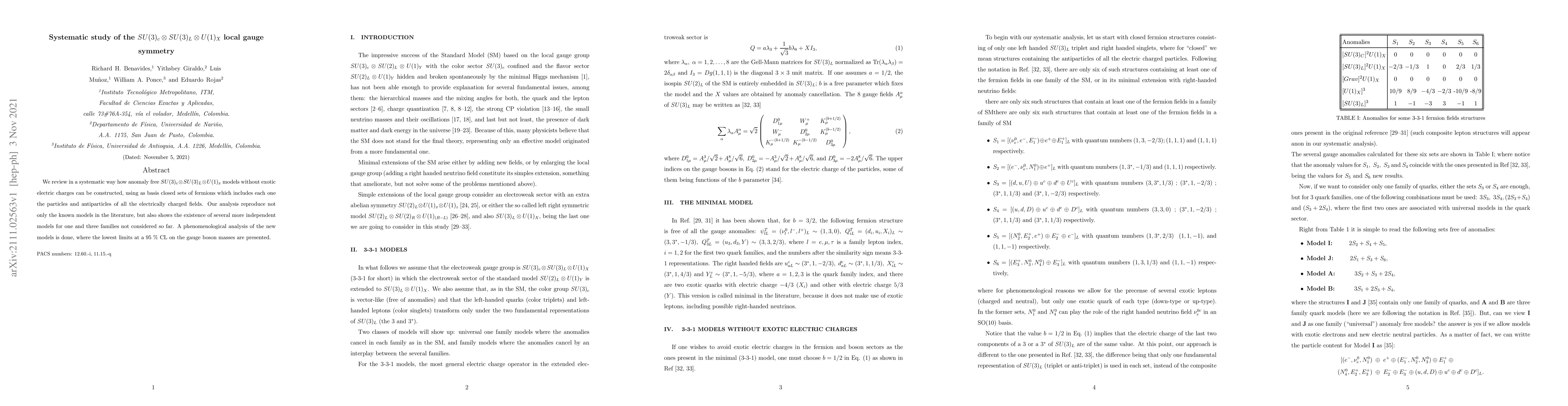 Thumbnail for Systematic study of the $SU(3)_c\otimes SU(3)_L\otimes U(1)_X$ local
  gauge symmetry