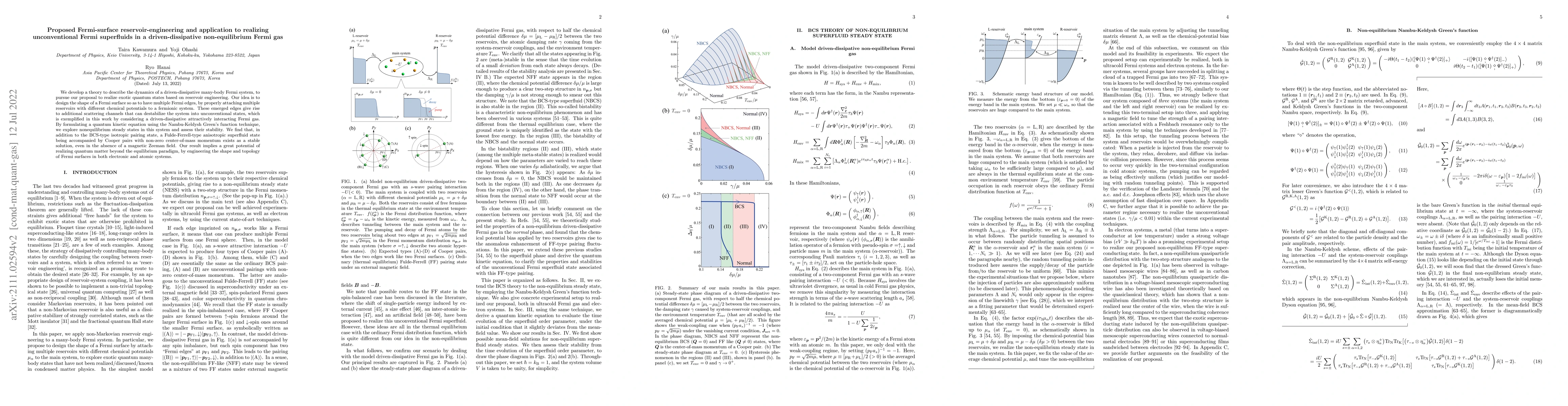 Thumbnail for Proposed Fermi-surface reservoir-engineering and application to
  realizing unconventional Fermi superfluids in a driven-dissipative
  non-equilibrium Fermi gas