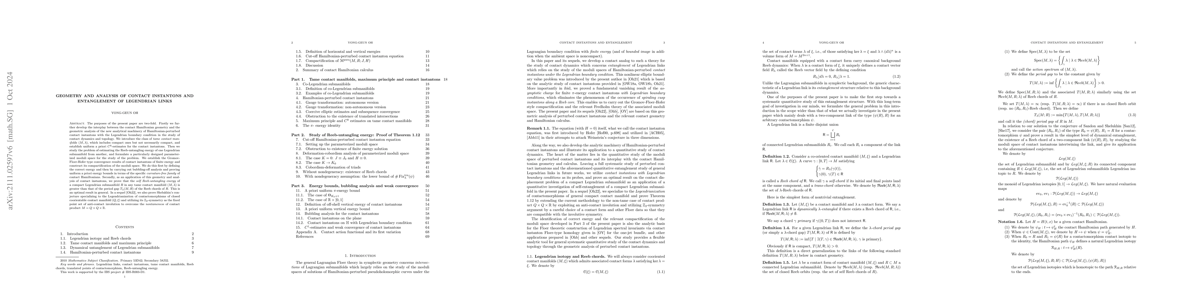 Thumbnail for Geometry and analysis of contact instantons and entanglement of
  Legendrian links I