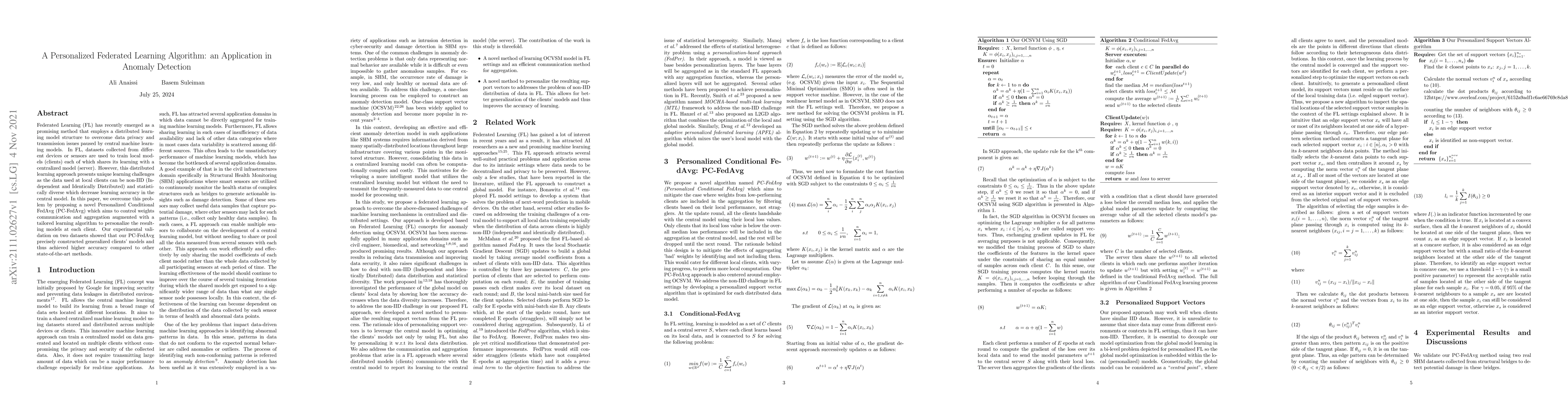 Thumbnail for A Personalized Federated Learning Algorithm: an Application in Anomaly
  Detection