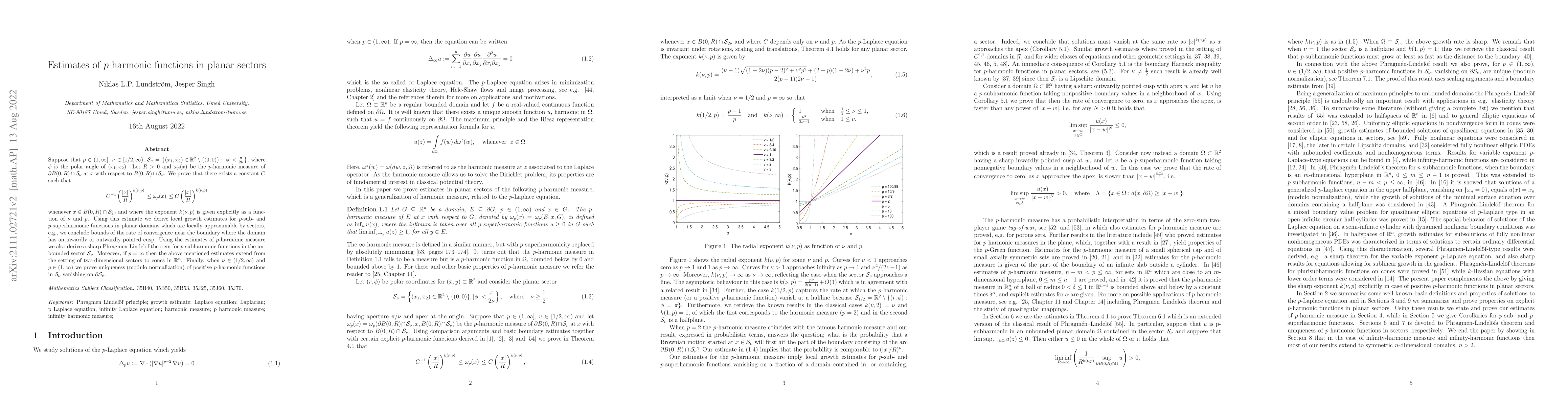 Thumbnail for Estimates of $p$-harmonic functions in planar sectors