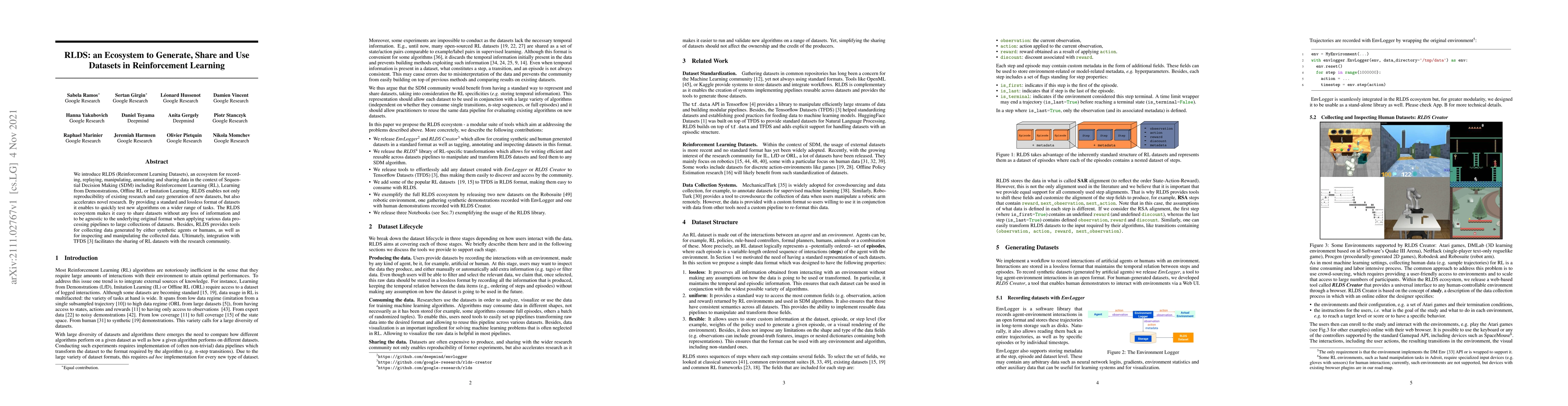 Thumbnail for RLDS: an Ecosystem to Generate, Share and Use Datasets in Reinforcement
  Learning