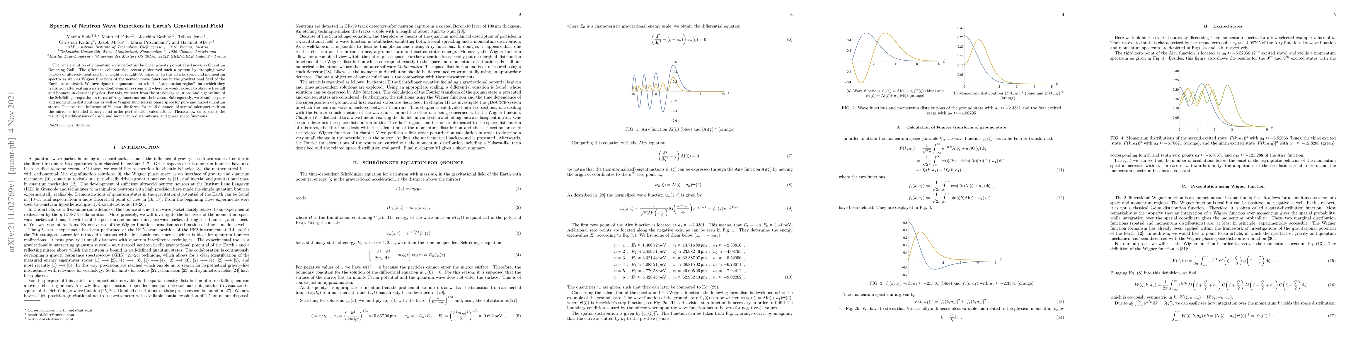Thumbnail for Spectra of Neutron Wave Functions in Earth's Gravitational Field