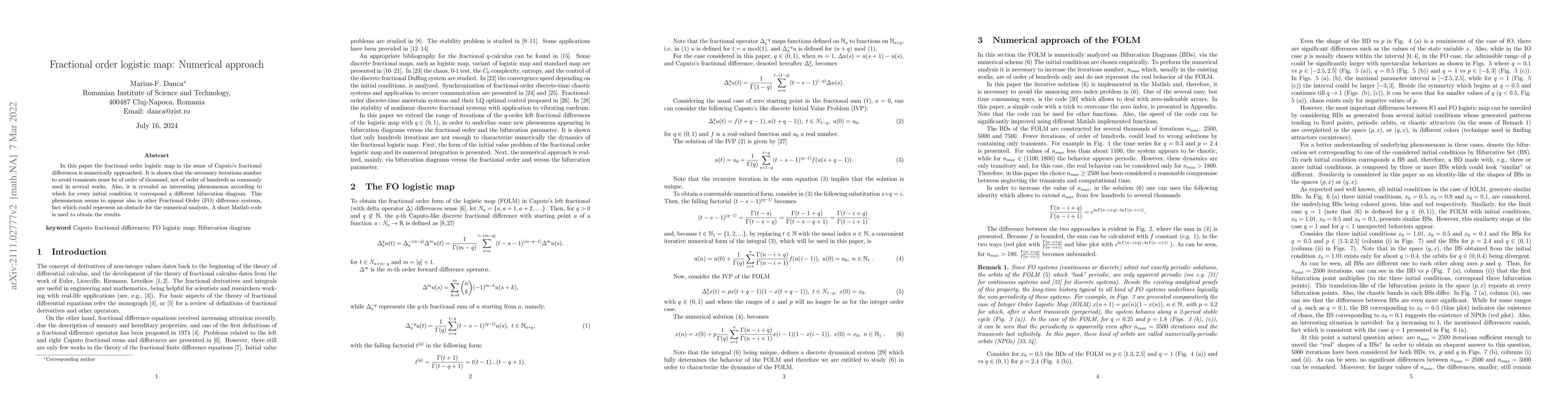 Thumbnail for Fractional order logistic map; Numerical approach