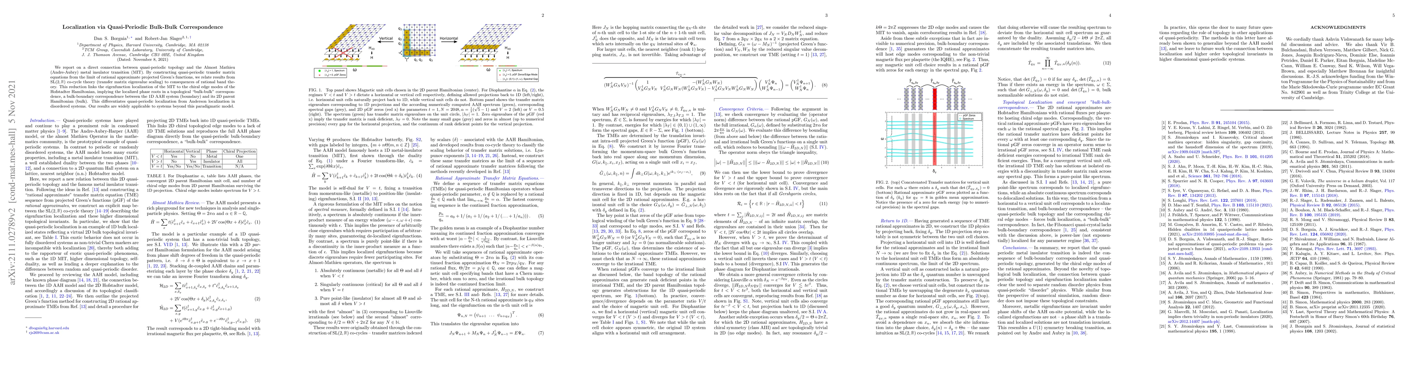 Thumbnail for Localization via Quasi-Periodic Bulk-Bulk Correspondence