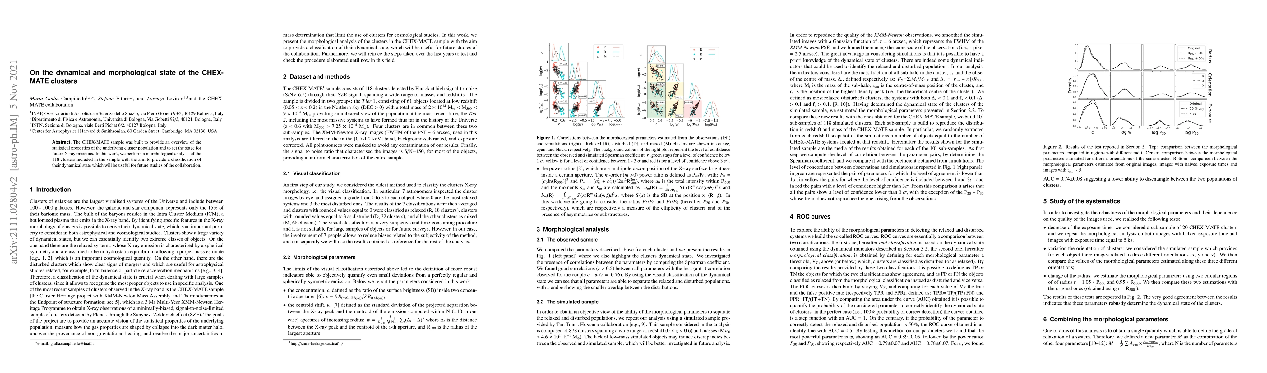 Thumbnail for On the dynamical and morphological state of the CHEX-MATE clusters