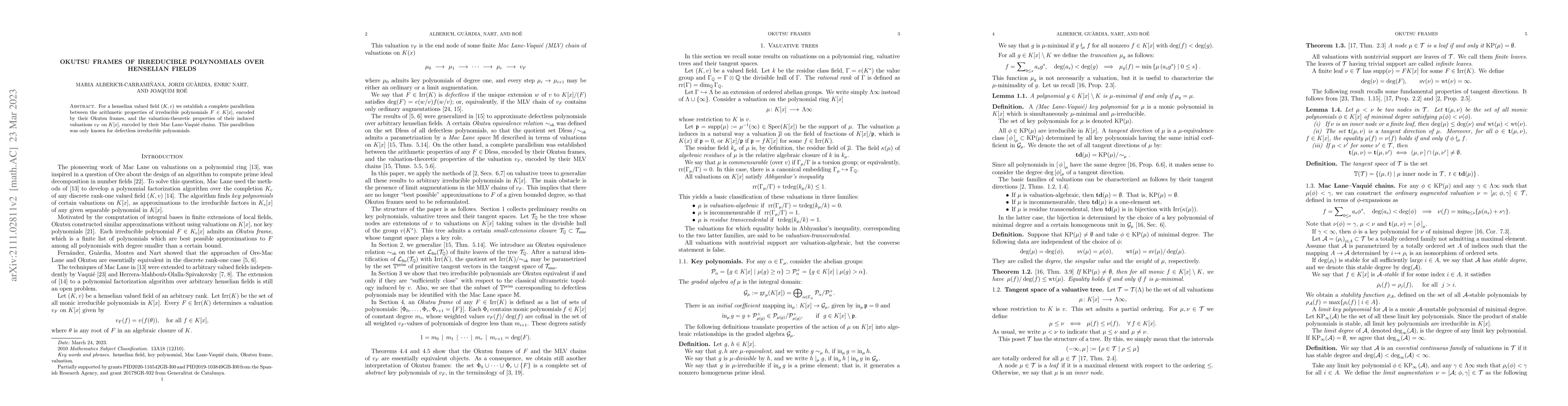 Thumbnail for Okutsu frames of irreducible polynomials over henselian fields