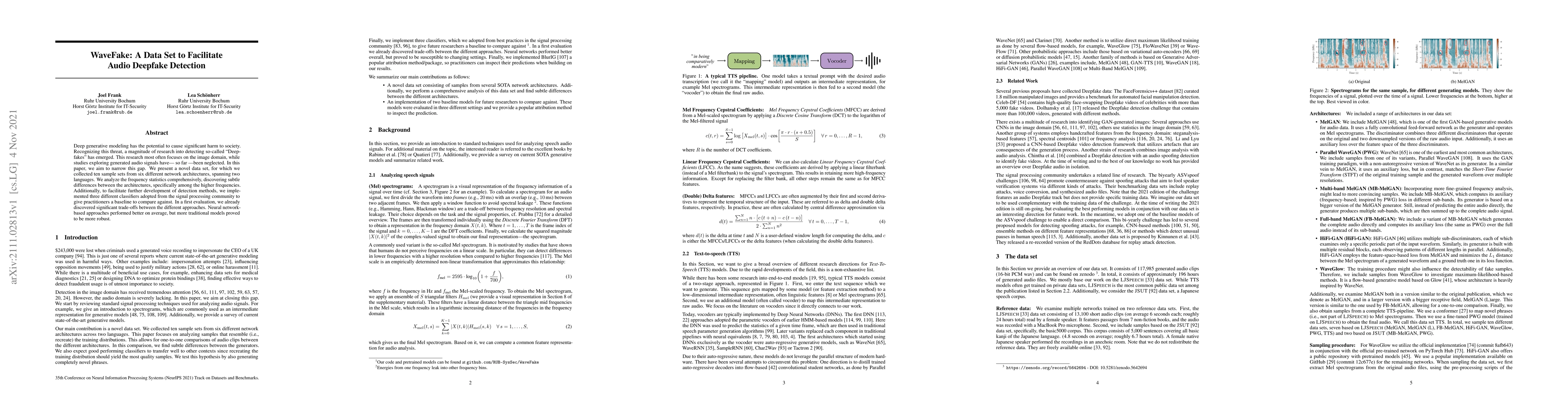 Thumbnail for WaveFake: A Data Set to Facilitate Audio Deepfake Detection