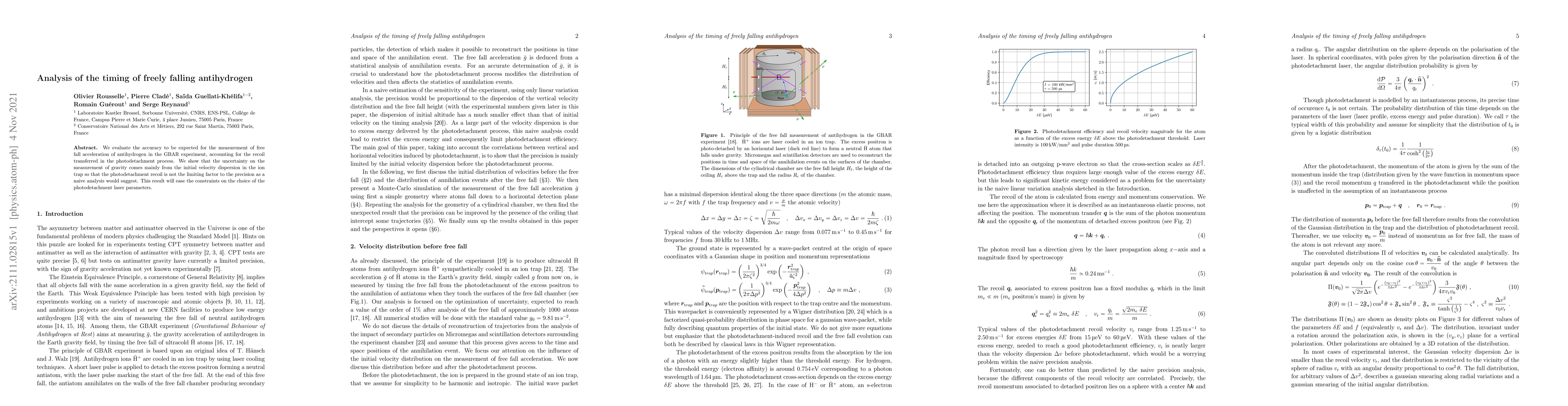 Thumbnail for Analysis of the timing of freely falling antihydrogen