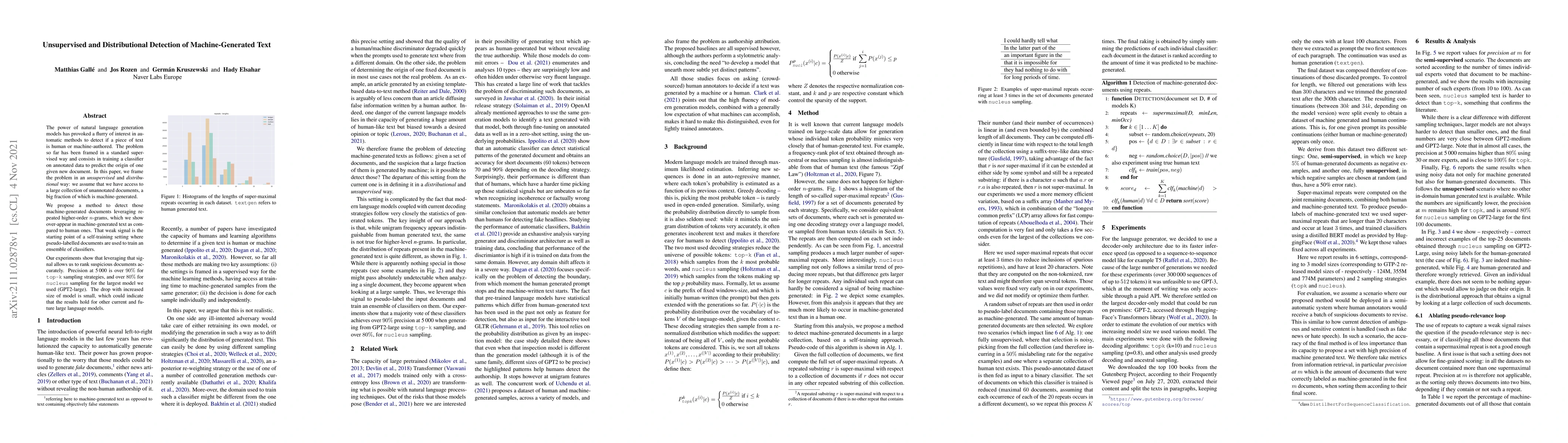 Thumbnail for Unsupervised and Distributional Detection of Machine-Generated Text